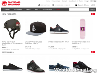 skateboardmailorder.de website preview