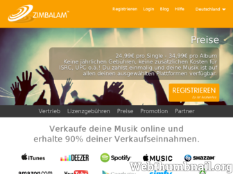 zimbalam.de website preview