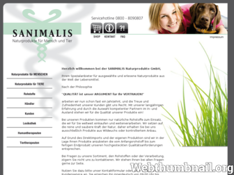 sanimalis-naturprodukte.de website preview