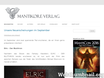 mantikoreverlag.de website preview