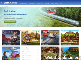 games.gmx.net website preview
