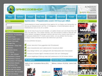 gamecodeshop.de website preview