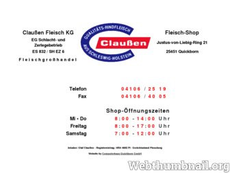 claussen-fleisch-kg.de website preview