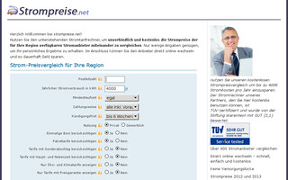 strompreise.net website preview