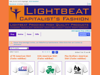 lightbeat.spreadshirt.de website preview