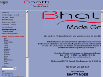 bhatti-mode.fashion123.de website preview