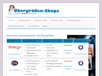 uebergroessen-shops.de website preview