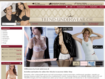 trend-underwear.ch website preview