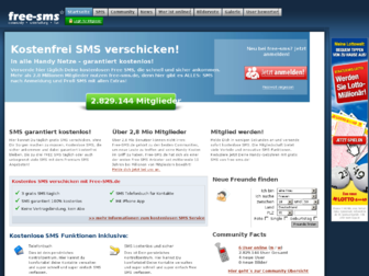 free-sms.de website preview