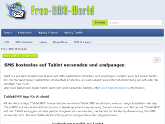 free-sms-world.de website preview