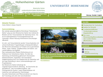 gaerten.uni-hohenheim.de website preview