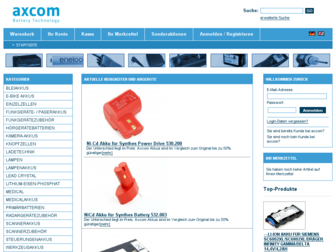 shop.axcom-battery-technology.de website preview