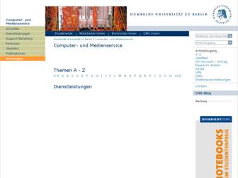 cms.hu-berlin.de website preview