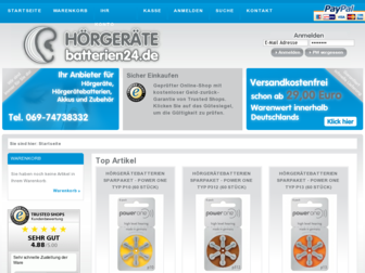 hoergeraete-batterien24.de website preview
