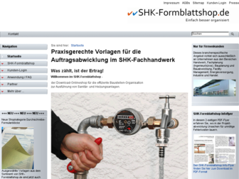 shk-formblattshop.de website preview