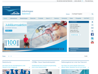 linde-gas.at website preview