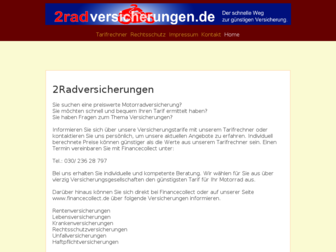 2radversicherungen.de website preview