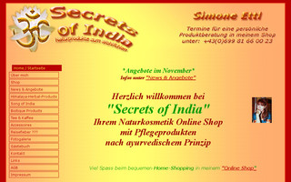 secrets-of-india.at website preview