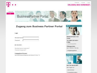 business-partner-portal.telekom.de website preview