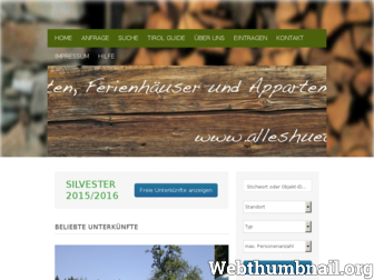 alleshuette.at website preview