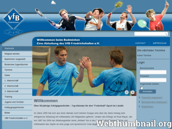 vfb-badminton.de website preview