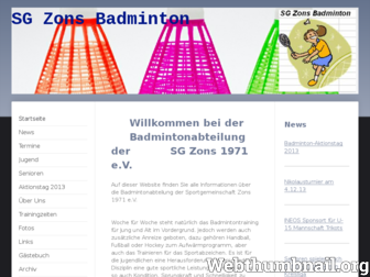 sg-zons-badminton.de website preview