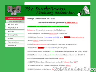 psv-saar-badminton.de website preview