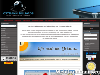 ortmann-billiards.com website preview