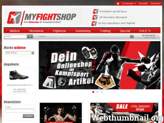 myfightshop.de website preview