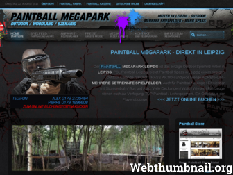 paintball-megapark.de website preview