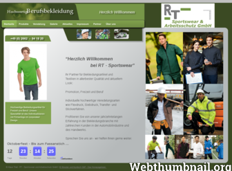 rt-sportswear.de website preview
