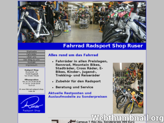 fahrrad-radsport-shop-ruser.de website preview