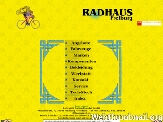 radhaus-freiburg.de website preview