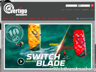 vertigo-kiteboarding.com website preview