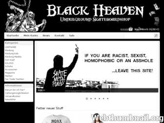 blackheavenshop.com website preview