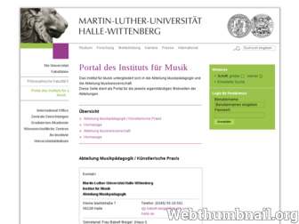 musik.uni-halle.de website preview