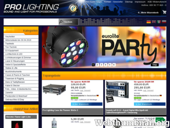 prolighting.de website preview