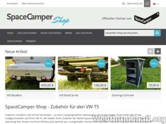 spacecamper-shop.de website preview