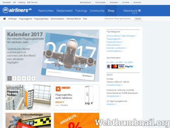 shop.airliners.de website preview